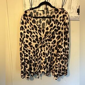 Leopard Print Flowy Top